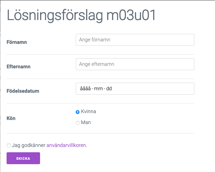 Formulärsidan